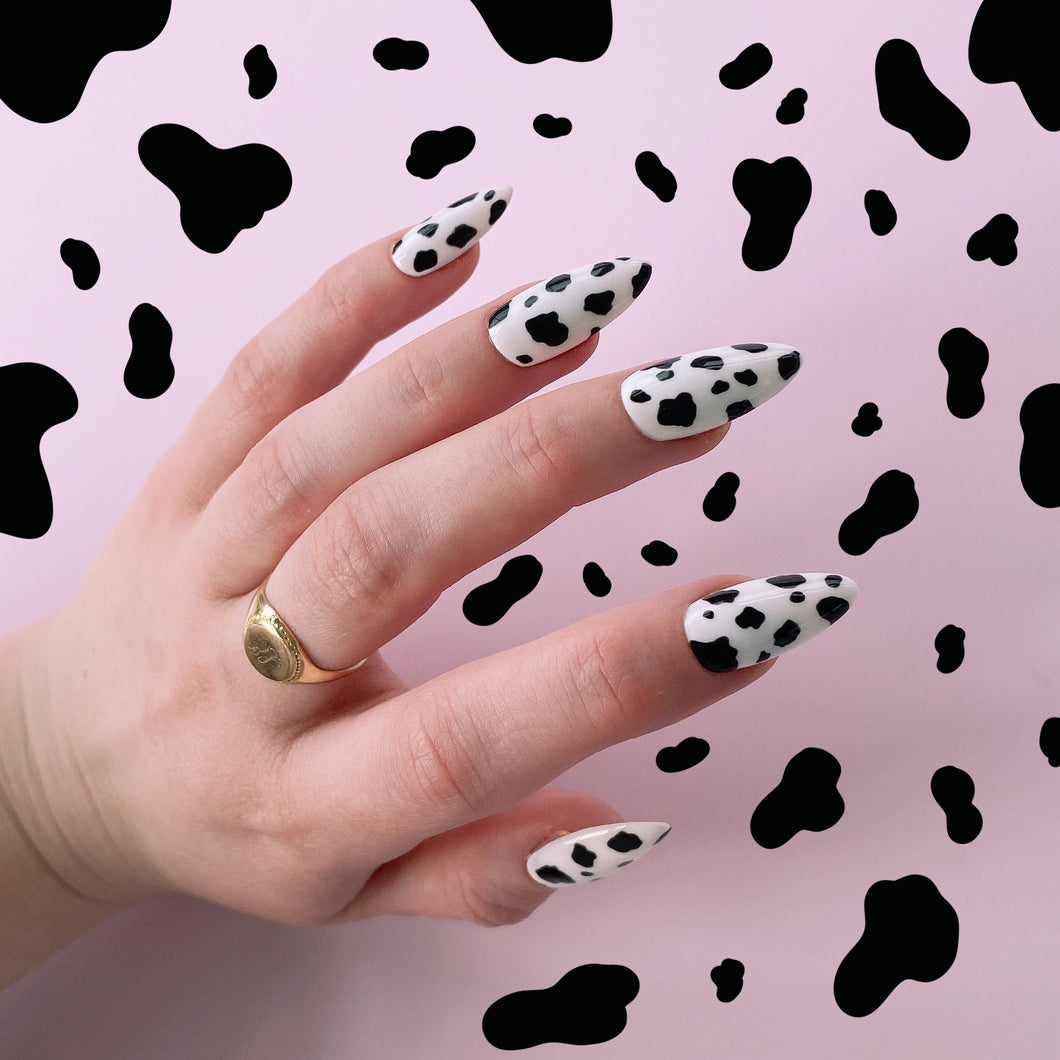 Cow Print Press On Nails