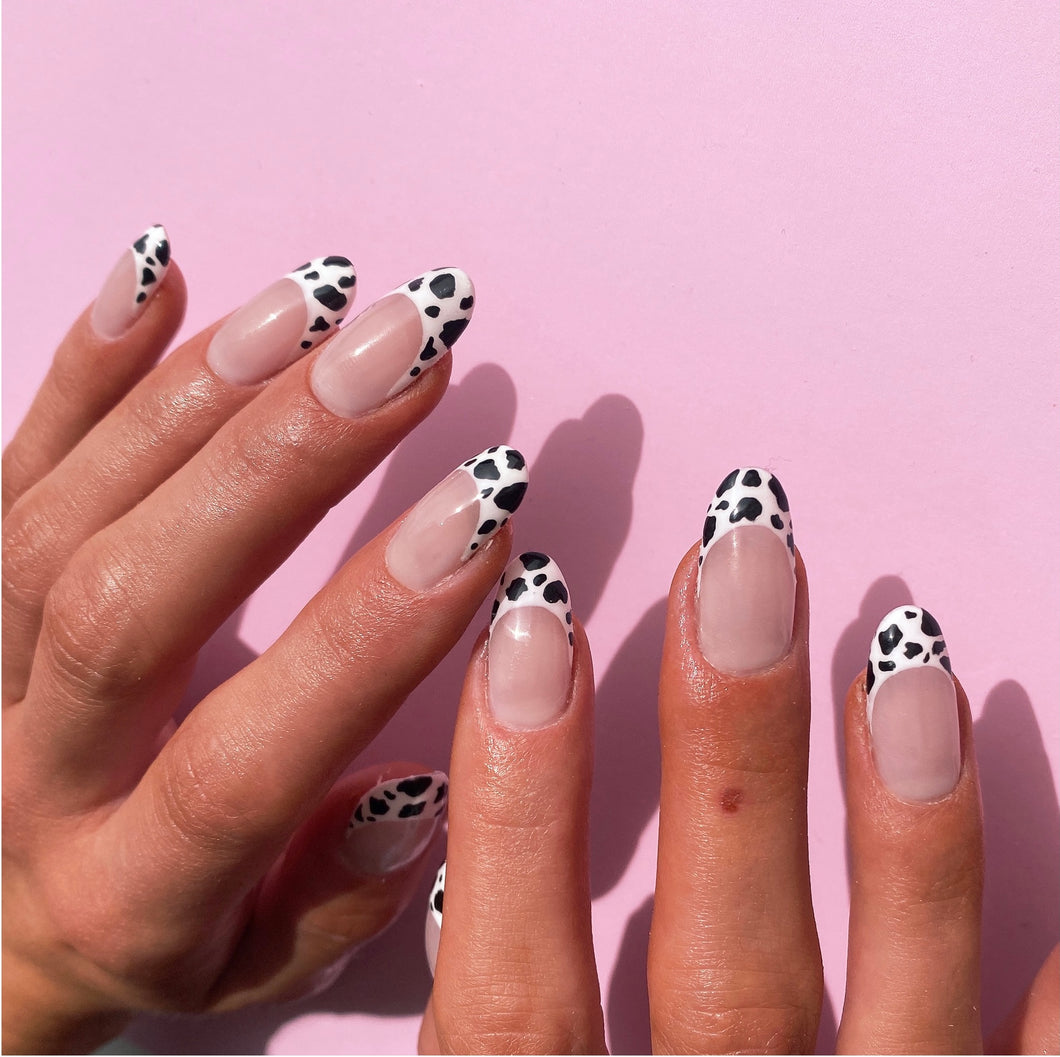 Cow Print Tip Press On Nails