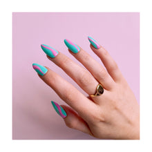 Load image into Gallery viewer, Mint &amp; Pink Swirl Press On Nails
